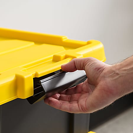 Plastic Sterilite 40 Gallon Wheeled Tote Yellow Closet Bins