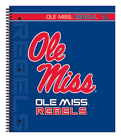 Markings by C.R. Gibson® Notebook, 9 1/8" x 11", 3 Subject, College Ruled, 300 Pages (150 Sheets), University Of Mississippi Rebels