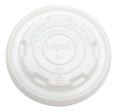 StalkMarket Planet+ Compostable Food Container Lids, 8 Oz, White, Pack Of 1000 Lids