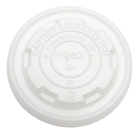 Planet+ Compostable Food Container Lids, 8 Oz, White,