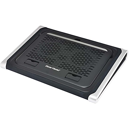 Gear Head Neoprene Laptop Cooling Wedge w/ Built-in Stand - 2 Fan(s) - 164.6 gal/min - Neoprene - Black