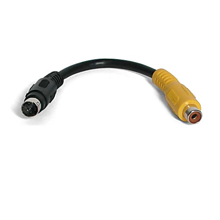 StarTech.com 6in Video Composite Video Adapter Cable Adapter S Video composite video 4 pin mini DIN male to RCA female 5.9 in - Office Depot