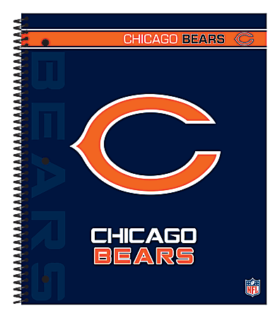 Markings by C.R. Gibson® Notebook, 9 1/8" x 11", 3 Subject, College Ruled, 300 Pages (150 Sheets), Chicago Bears