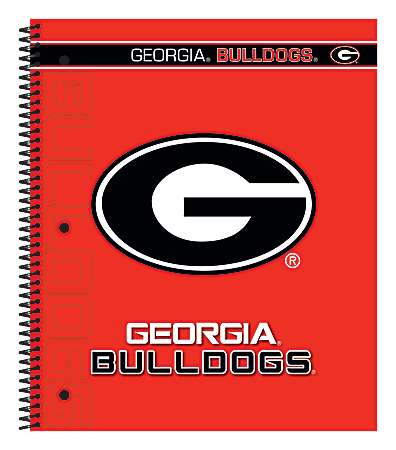 Markings by C.R. Gibson® Notebook, 9 1/8" x 11", 3 Subject, College Ruled, 300 Pages (150 Sheets), Georgia Bulldogs