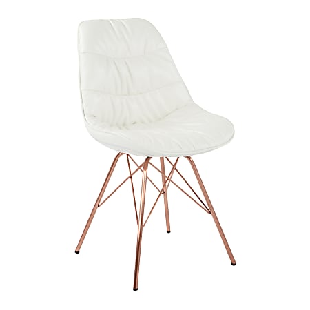 Ave Six Langdon Chair, White/Rose Gold