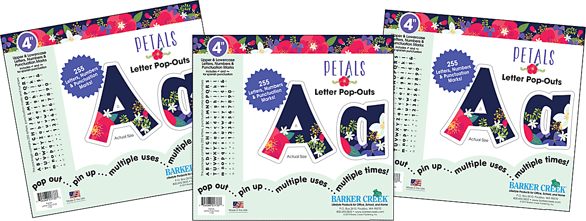 Barker Creek Letter Pop-Outs, 4", Petals, Set Of 765 Pop-Outs