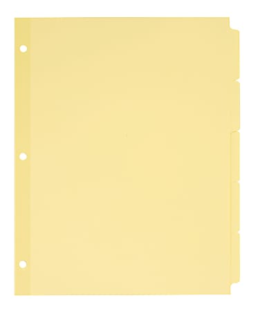 Avery® Plain Tab Write & Erase Dividers, 5 Tabs, Buff, 36 Sets