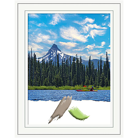 Amanti Art Craftsman White Wood Picture Frame, 23 x 29", Matted For 18" x 24"