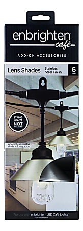 Enbrighten Café Light Shades, Silver, Pack Of 6 Shades