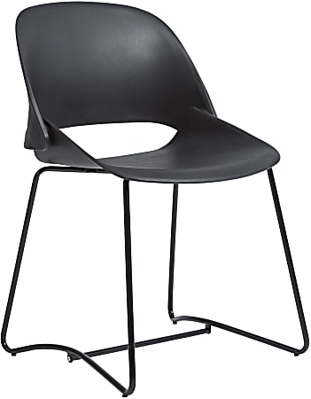 National® Irma 19"W Plastic Seat Waiting Room Chair With Metal Frame, Black