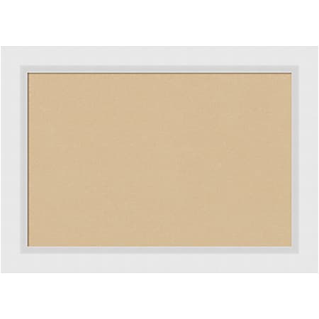 Amanti Art Cork Bulletin Board, 28" x 20", Tan, Blanco White Wood Frame
