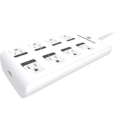 Ubiquiti mPower PRO 8-Port mFi Power Strip with Ethernet and Wi-Fi - 8 x AC Power, 1 x RJ-45 - 15 A Current - 125 V AC Voltage - Wall Mountable