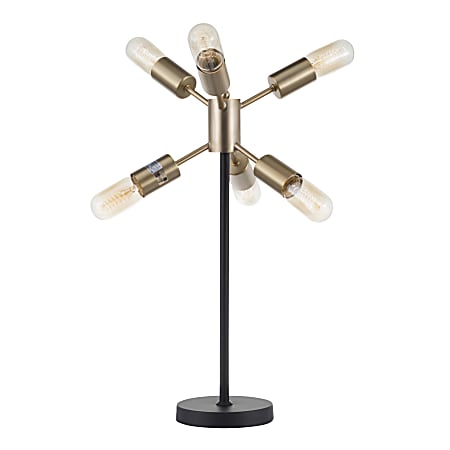 Lumisource Spark Contemporary Table Lamp, Antique Brass Shade/Black Base
