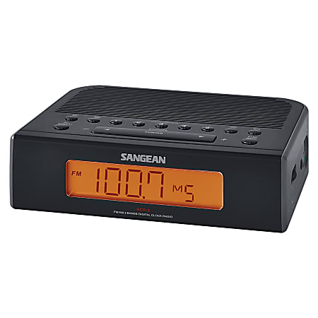 Sangean RCR-5BK AM/FM Digital Tuning Clock Radio, 2-1/4”H x 6-13/16”W x 5-5/8”D