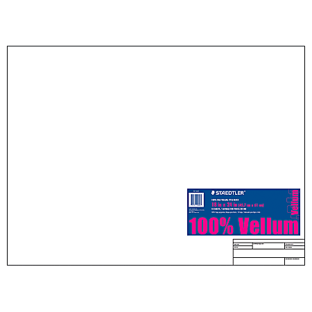 Staedtler Vellum Paper With Title Block And Border 18 X 24 10 Sheets White Office Depot