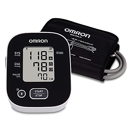 Omron® 3 Series® Digital Upper Arm Blood Pressure Monitor With D-Ring Cuff, 1 Size, Black/White