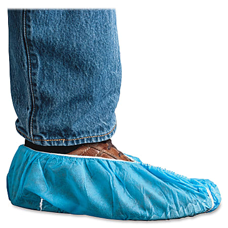 Impact PolyLite Shoe Covers Recommended for Hospital Laboratory Food Processing Painting Extra Large Size Snap Closure Blue 150 Carton