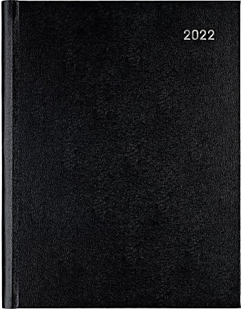Office Depot® Brand Weekly Appointment Book, 8" x 11", Black, January To December 2022, OD711000