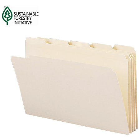 Smead® Manila File Folders, Legal Size, 1/5 Cut, Pack Of 100