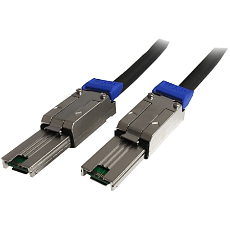 StarTech.com 3m External Mini SAS Cable - Serial Attached SCSI SFF-8088 to SFF-8088 - SAS for Network Device, Hard Drive, Storage Drive - 3m - 1 Pack - 1 x SFF-8088 Mini-SAS - 1 x SFF-8088 Mini-SAS - Black