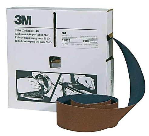 3M™ 314D Utility Cloth Roll, P80 Grit, 2" x 50 Yards