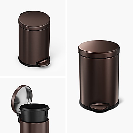 simplehuman Round Stainless Steel Mini Step Trash Can Gallons