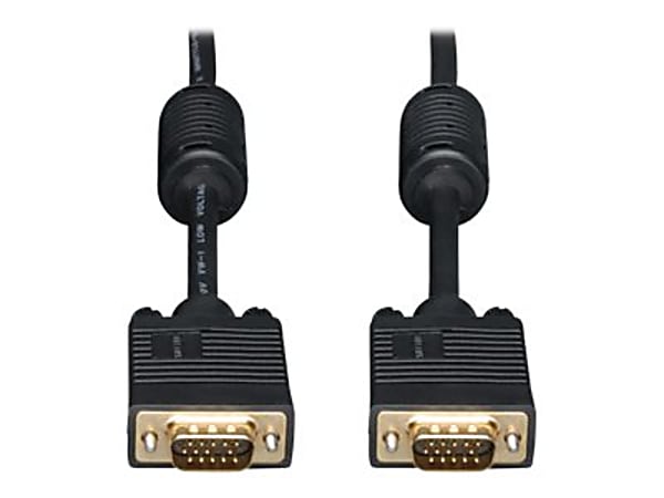 Eaton Tripp Lite Series VGA High-Resolution RGB Coaxial Cable (HD15 M/M), 75 ft. (22.86 m) - VGA cable - HD-15 (VGA) (M) to HD-15 (VGA) (M) - 75 ft - molded, thumbscrews - black