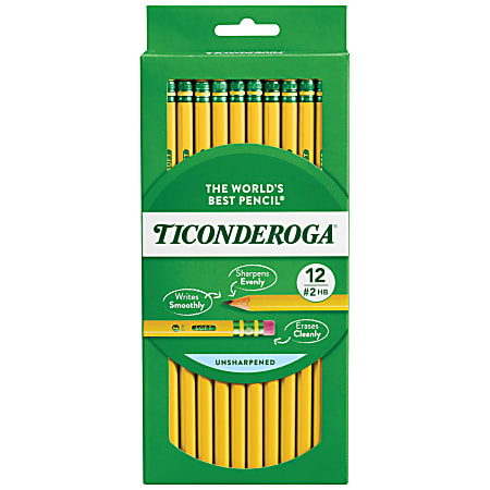 Ticonderoga® Pencil, #2 Lead, Soft, Pack of 12