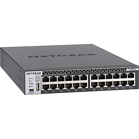 Netgear ProSafe M4300 24G Managed Switch 24x 10GbE - 24 Ports - Manageable - 10GBase-T, 10GBase-X - 4 Layer Supported - XSM4324CS100NES