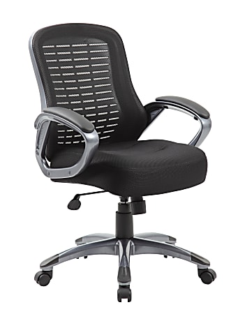 Boss Office Products Ribbed Mesh High-Back Task Chair, Black