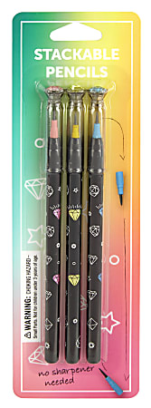 Office Depot® Brand Stackable Pencil, #2 Medium Soft Lead, 0.7 mm, Black Barrel, Black Ink