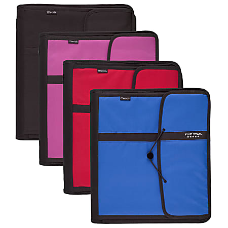 Five Star® Zippered 3-Ring Binder Filer, 2" Round Rings, Assorted Colors