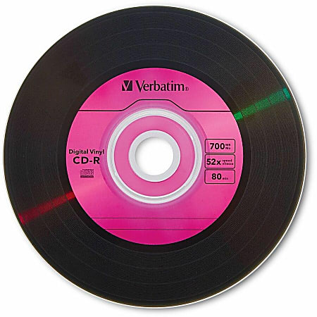 Verbatim 700 MB 80 Minute Digital Vinyl CD R Media Spindle Retro