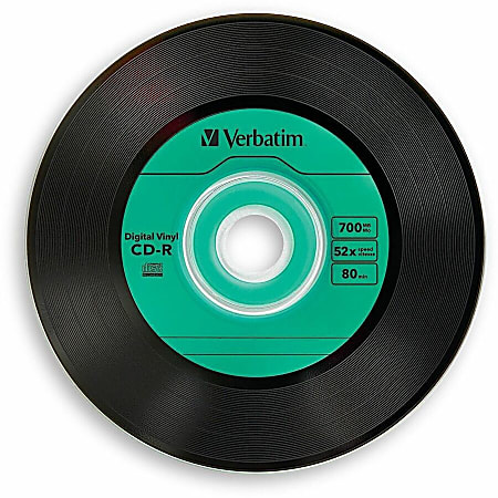 Verbatim 700 MB 80 Minute Digital Vinyl CD R Media Spindle Retro