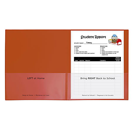 C-Line Classroom Connector School-To-Home Folders, 8-1/2" x 11", Orange, Box Of 25 Folders