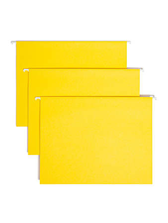 Smead® Hanging File Folders, 1/5-Cut Adjustable Tab, Letter Size, Yellow, Box Of 25