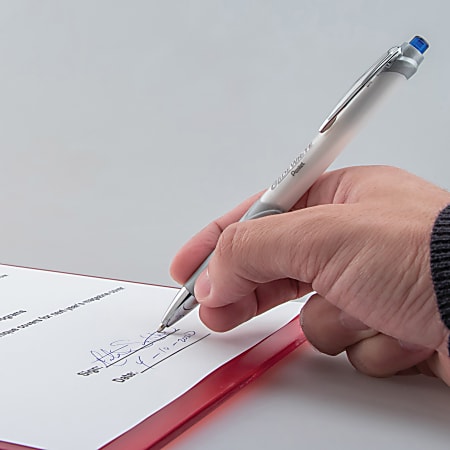 Pentel GlideWrite Signature Gel Ballpoint Pen - 1 mm Pen Point Size - Blue, White Gel-based Ink - 1 Dozen Pentel GlideWrite Signature Gel Ballpoint Pen - 1 mm Pen Point Size - Blue, White Gel-based Ink - 1 Dozen