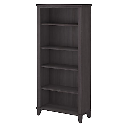 Bush Business Furniture Somerset 66"H 5-Shelf Bookcase, Storm Gray, Standard Delivery