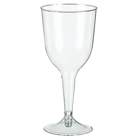Amscan Plastic Wine Glasses, 10 Oz, Clear, 20 Glasses Per Pack, Case Of 2 Packs