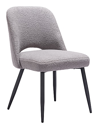 Zuo Modern Teddy Plywood And Steel Dining Chair Set, Gray, Set Of 2 Chairs