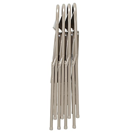Cosco® All-Steel Folding Chairs, Tan, 30 1/4"H x 18 1/4"W x 18 1/2"D, Pack Of 4
