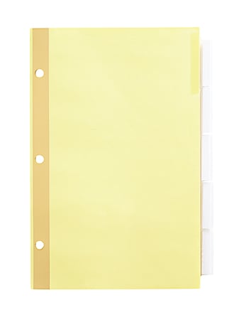 Office Depot® Brand Mini Insertable Dividers With Tabs, 5 1/2" x 8 1/2", Clear, 5-Tab