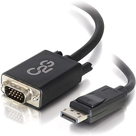 C2G 3ft DisplayPort to VGA Adapter Cable - M/M - DisplayPort/VGA for Notebook, Monitor, Video Device - 3 ft - 1 x DisplayPort Male Digital Audio/Video - 1 x HD-15 Male VGA - Black