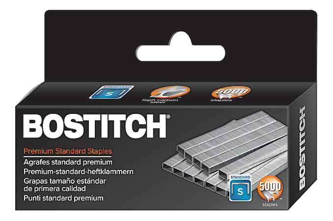 Bostitch Premium Staples, 1/4&quot; Standard, Box Of 5,000