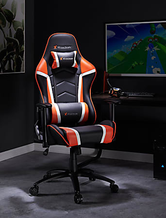 Ace X Rocker PCXR1 Gaming Chair BlackOrangeWhite Office Depot