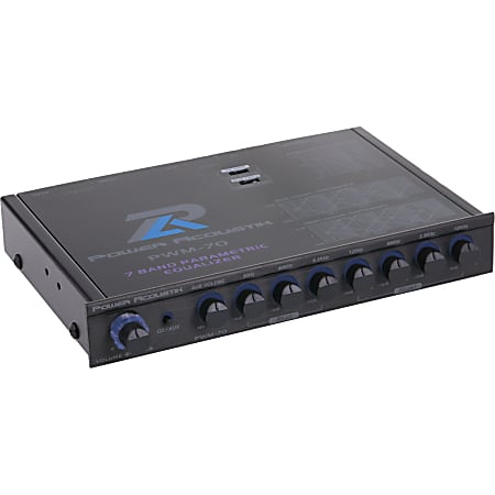 Power Acoustik PWM-70 Car Equalizer - Parametric - Fader, Volume - 7 Band - Half DIN - 125 Hz to 12 kHz - 110 dB SNR