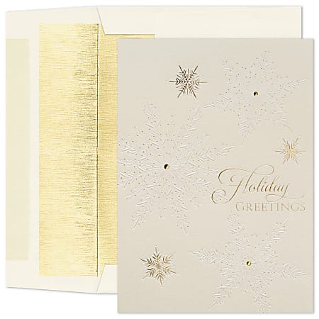 Custom Embellished Holiday Cards And Foil Envelopes, 5-5/8"