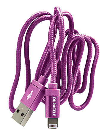 Duracell® Sync & Charge Lightning Cable, 3', Purple