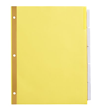 Office Depot® Brand Insertable Dividers With Tabs, 8 1/2" x 11", Clear, 5-Tab
