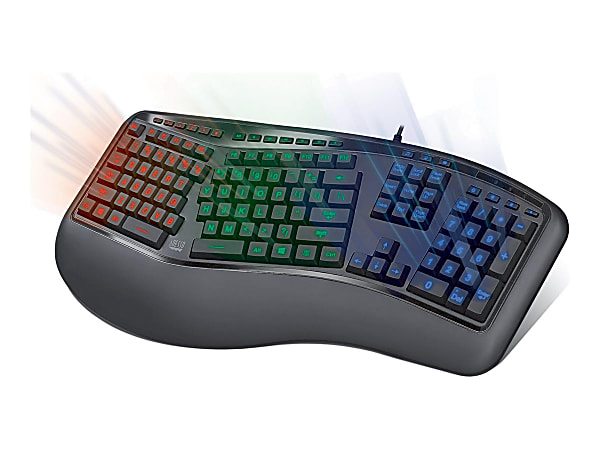 Adesso Tru Form 150 3 Color Illuminated Ergonomic Keyboard